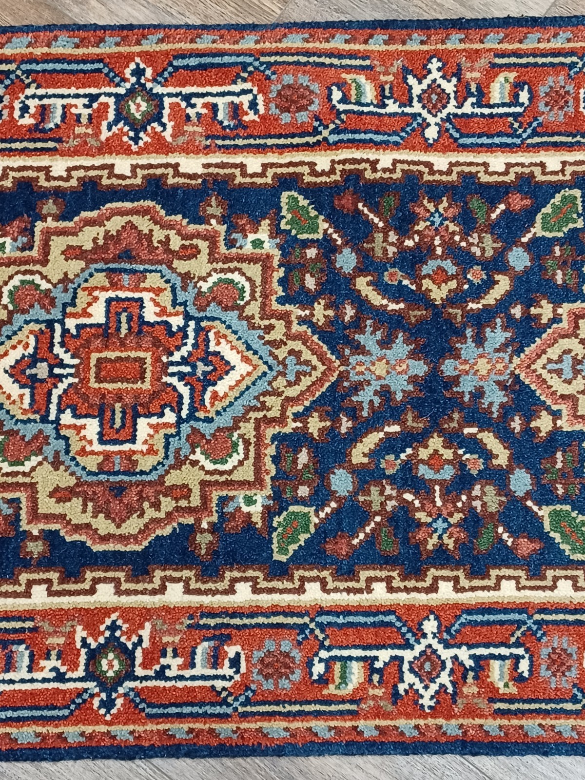 Bohemian Oushak Turkish Runner Rug, Oushak Hand Made Geometric Rug, 2.6×22.7 Ft