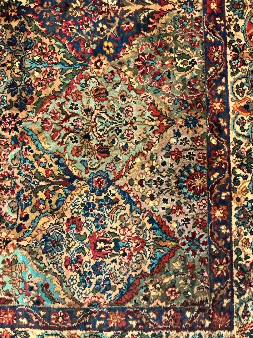 GENUINE ANTIQUE KARASTAN RUG MULTICOLOR PANEL KIRMAN 717 100% Wool 10’10” x 8’8″
