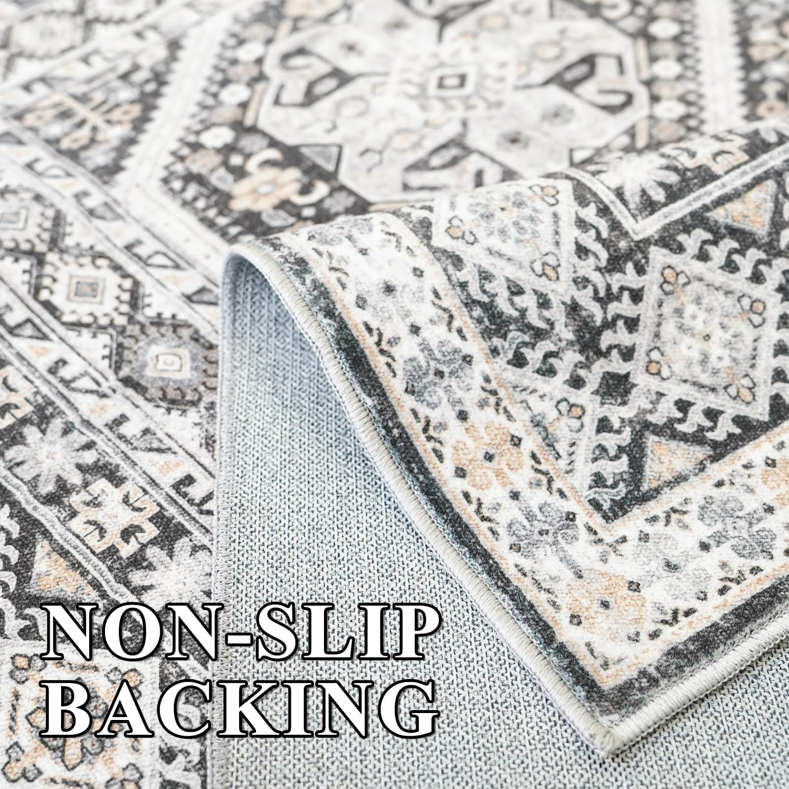 Large Rugs for Living Room: 10×14 Area Rugs Farmhouse Indoor Machine Washable…