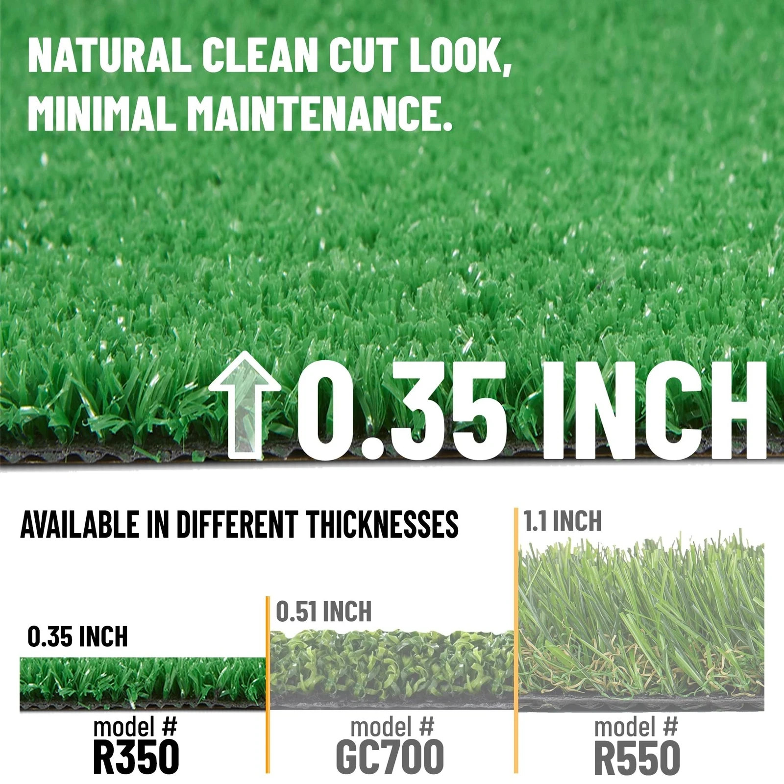 Artificial Grass Outdoor Runner Rug 2’7″ x 10′ – Waterproof Astro Turf with D…