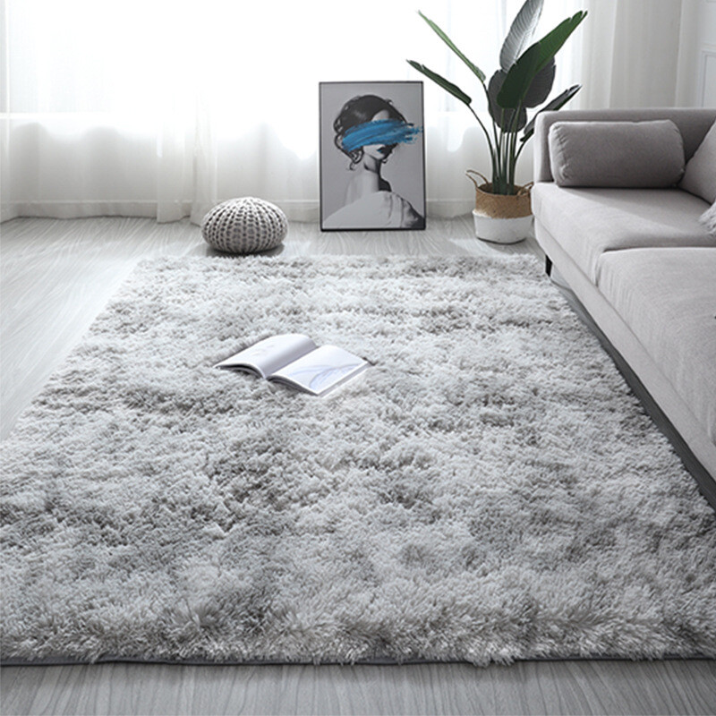 Fluffy Rainbow Rug Soft Tie Dyeing Shaggy Area Rug Carpet Floor Mat Home Decor