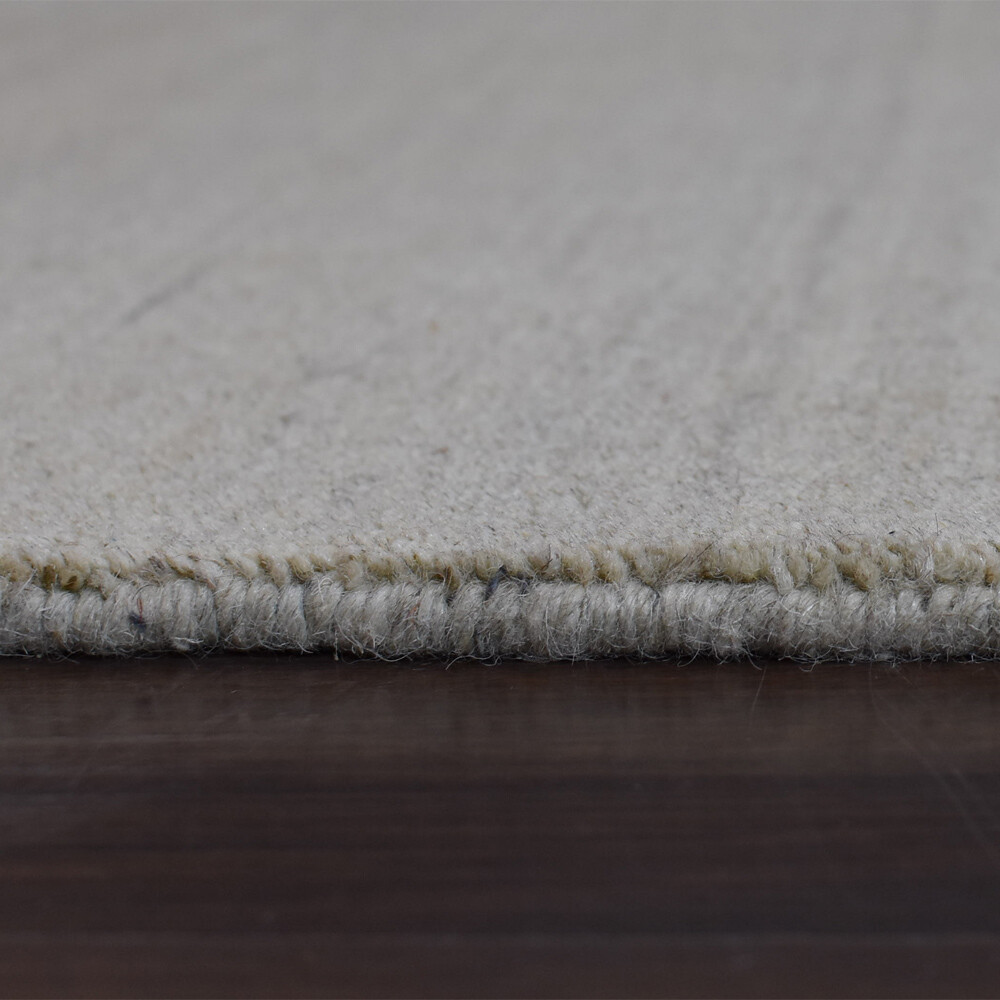 Eco-Friendly Hand Knotted Loom Wool Runner Area Rug Contemporary Beige BBL00100
