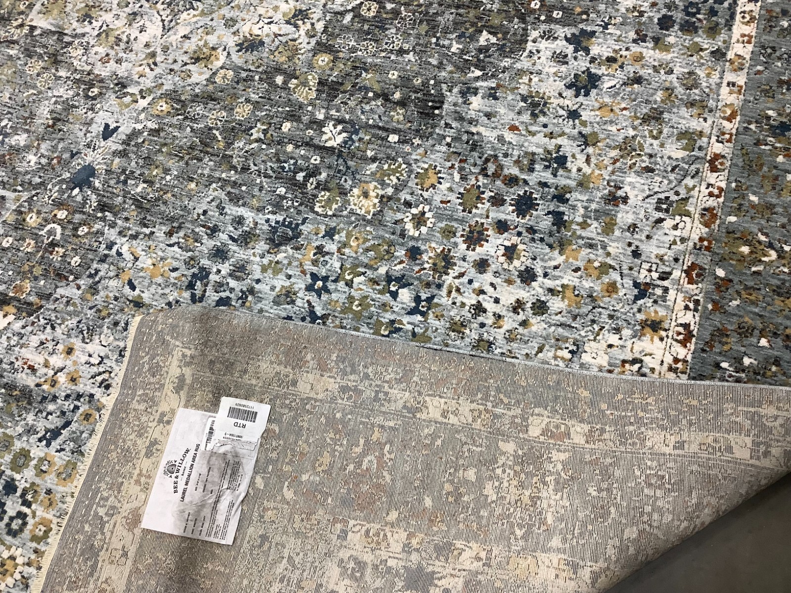 BEIGE / GREY 8′-10″ x 11′-10″ Back Stain Rug, Reduced Price 1172679874 WNT198A-9