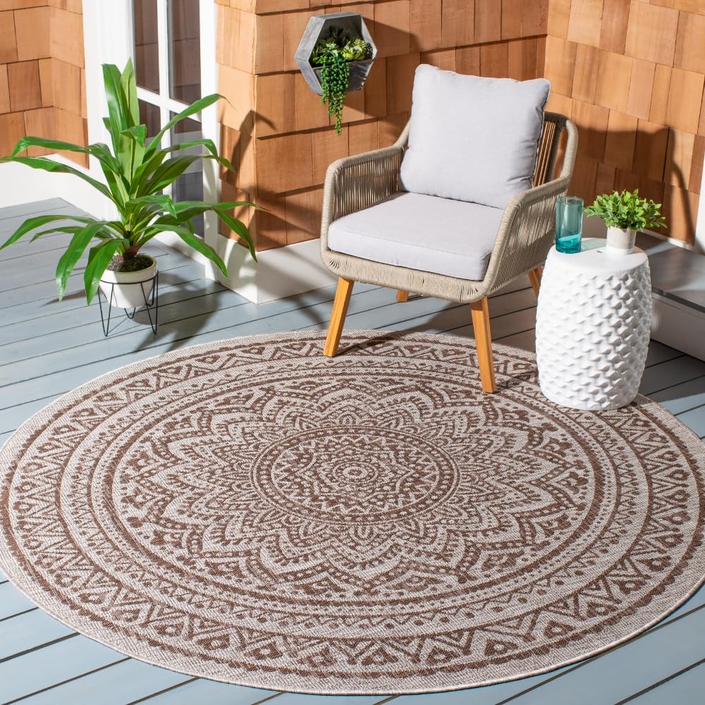 Courtyard Collection 80.4′ x 80.4′ Beige/Brown CY8734 Indoor/ Outdoor Patio B…