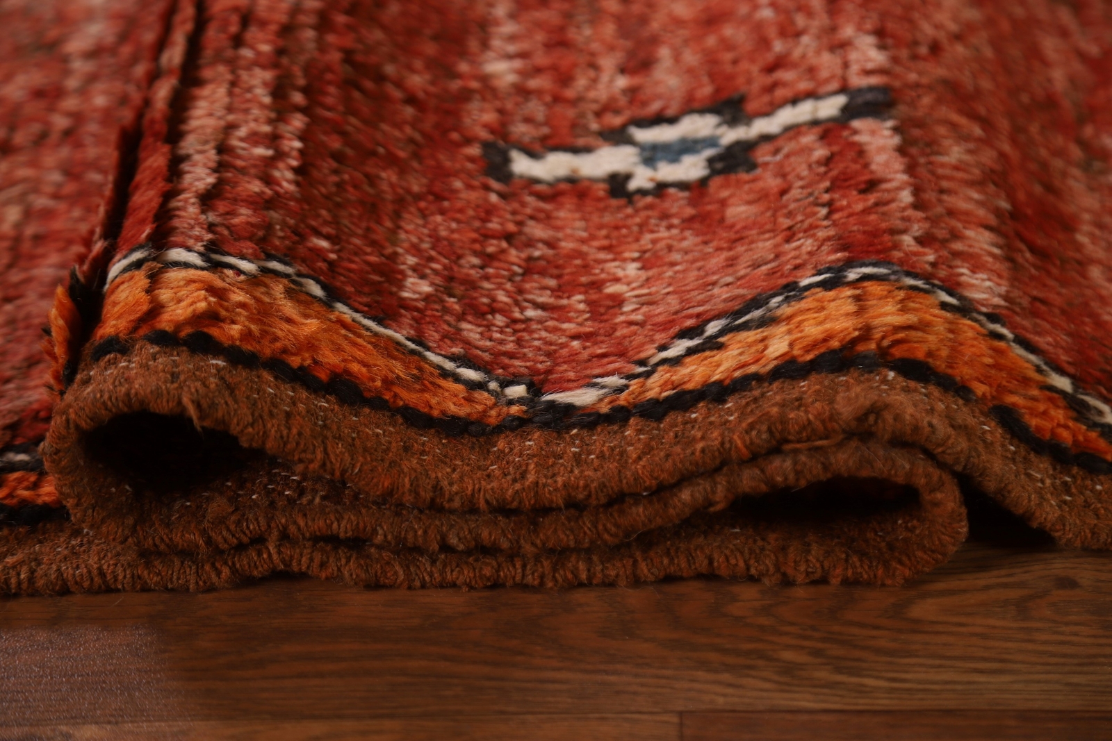 Tribal Rust Moroccan Abstract Oriental Area Rug 7’x10′ Hand-knotted Wool Carpet