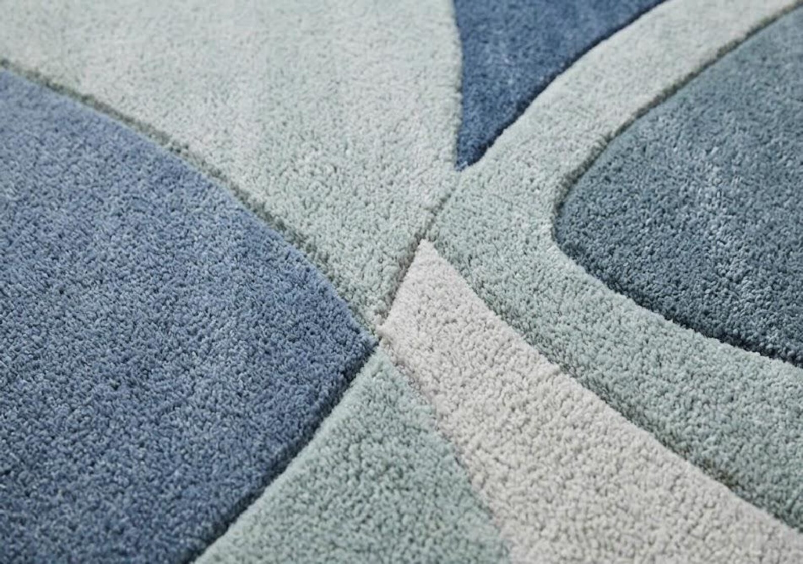 Modern Abstract Blue Rug, Luxury Handmade Tufted, Modern Designer Area Carpet