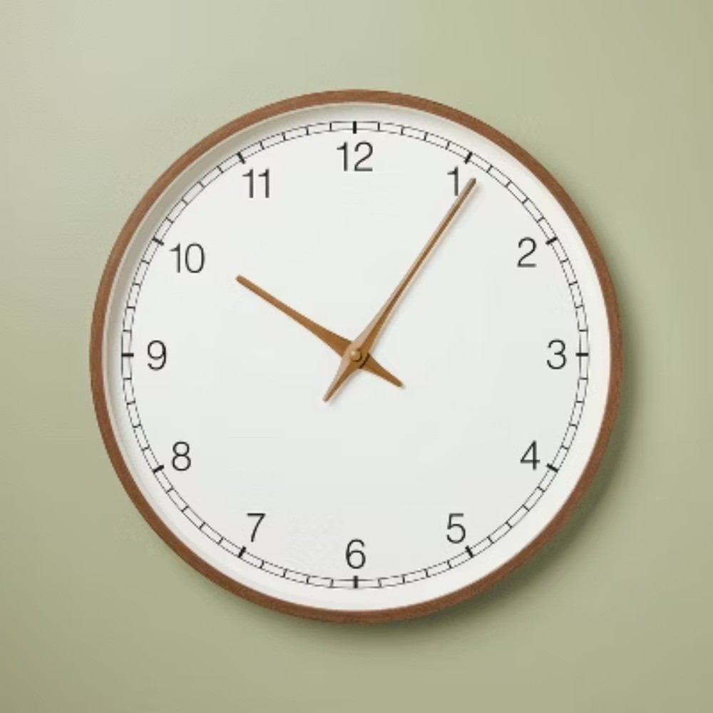 20″ Analog Wood Finish Decorative Wall Clock