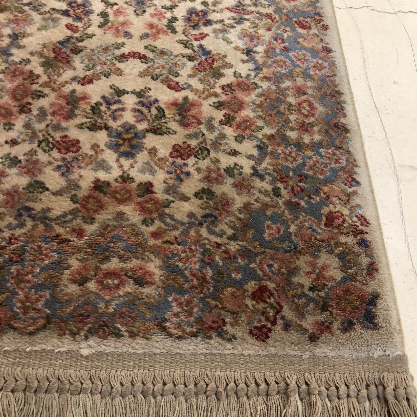 Vintage Karastan Ivory Kirman 788 Pattern Oriental Area Rug 2′ 2″ X 4′