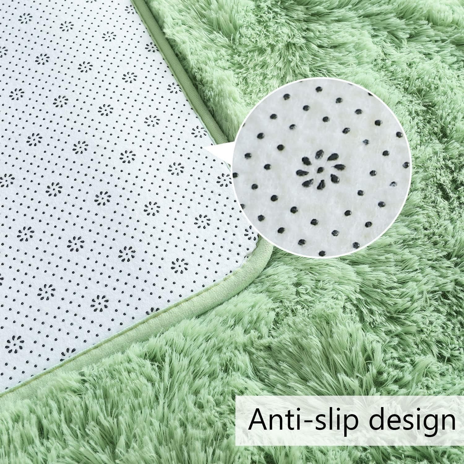 3×5 Feet Soft Plush Green Area Rug – Hypoallergenic & Machine Washable Decor