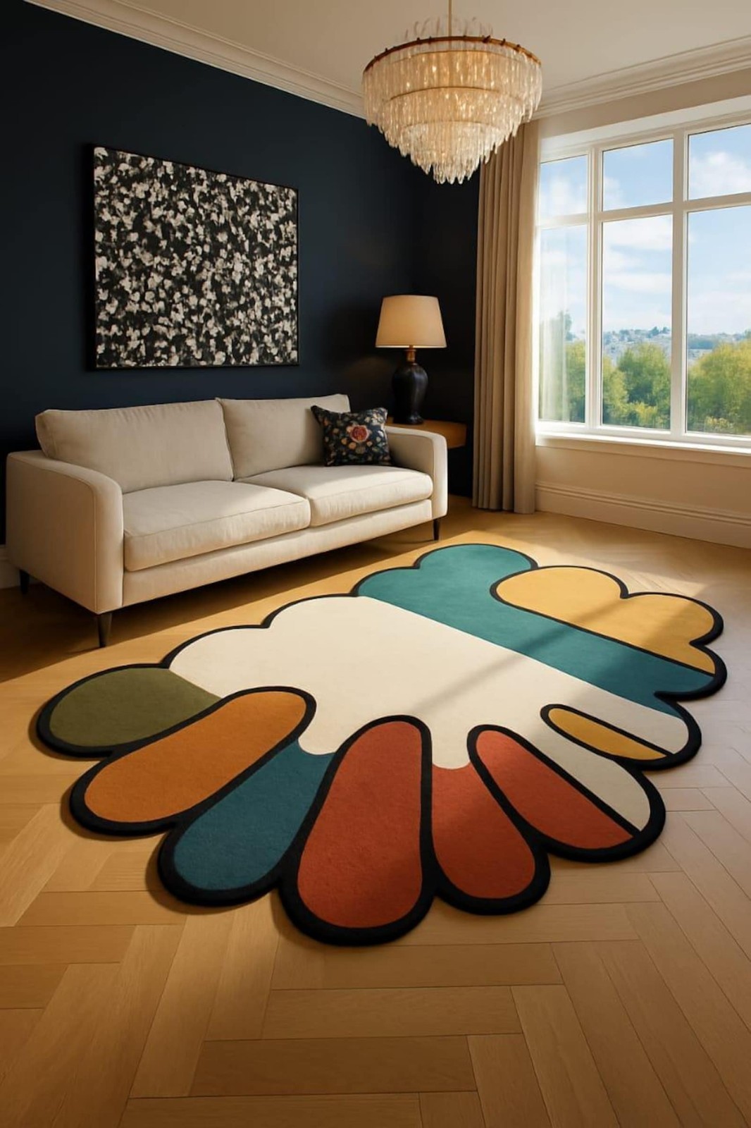 Designer Rug | Irregular Rug | Wool area Rugs | Living Room Rug | Tufted A225