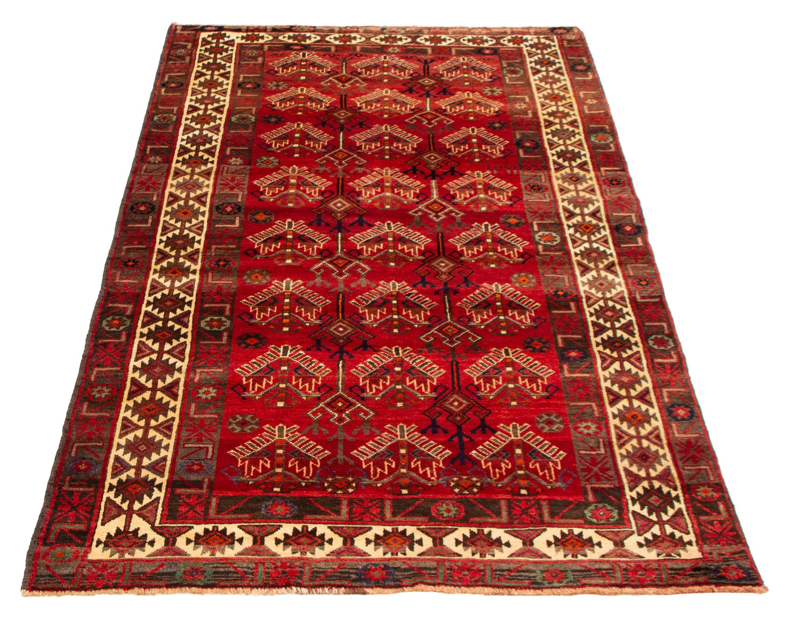 Vintage Hand-Knotted Area Rug 5’1″ x 9’6″ Traditional Oriental Wool Carpet