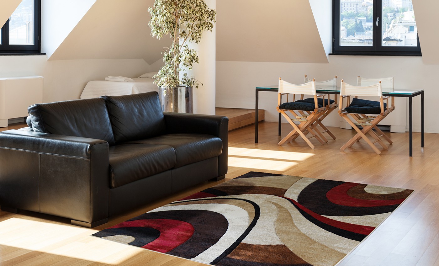 Modern Curves Brown Area Rug 2×7 Contemporary Waves Runner – Actual 1’9″x7′ 2″