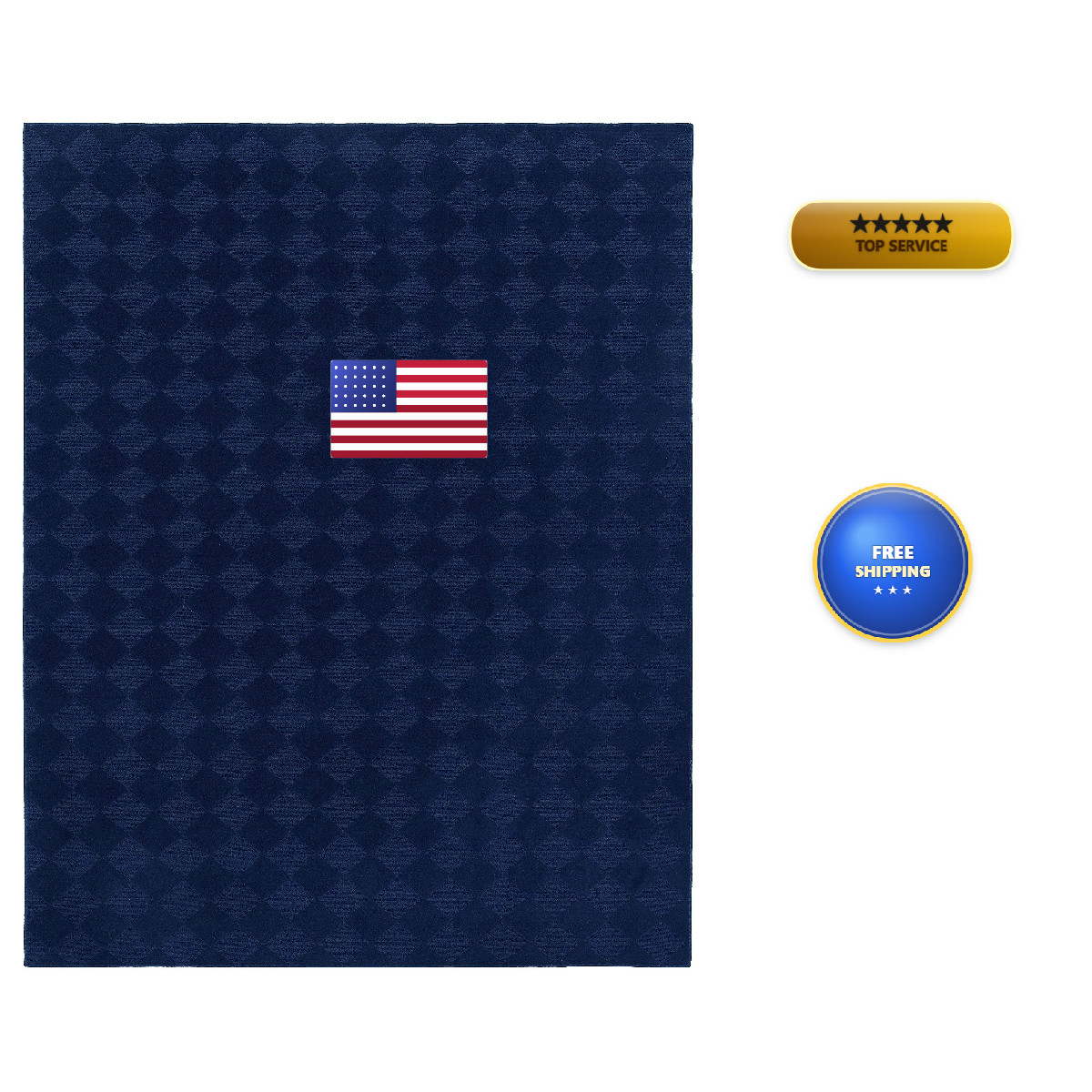 Garland Rug Diamond Solid Navy Blue 5 X 7 Soft Non Slip Area Rug- Ideal For
