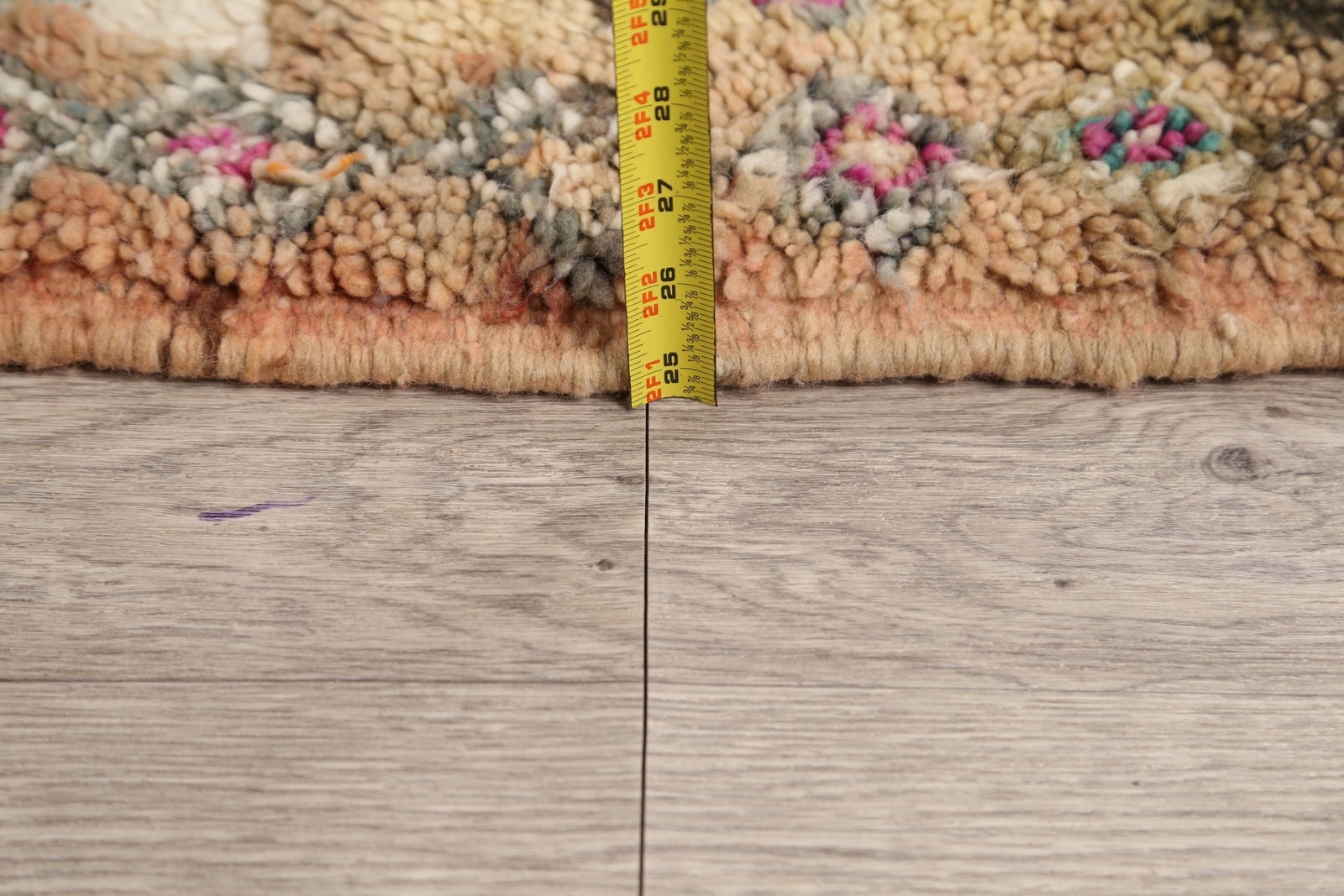 Luxury Hand-Knotted Vintage Moroccan Wool Rugs Checked 6×11 ft