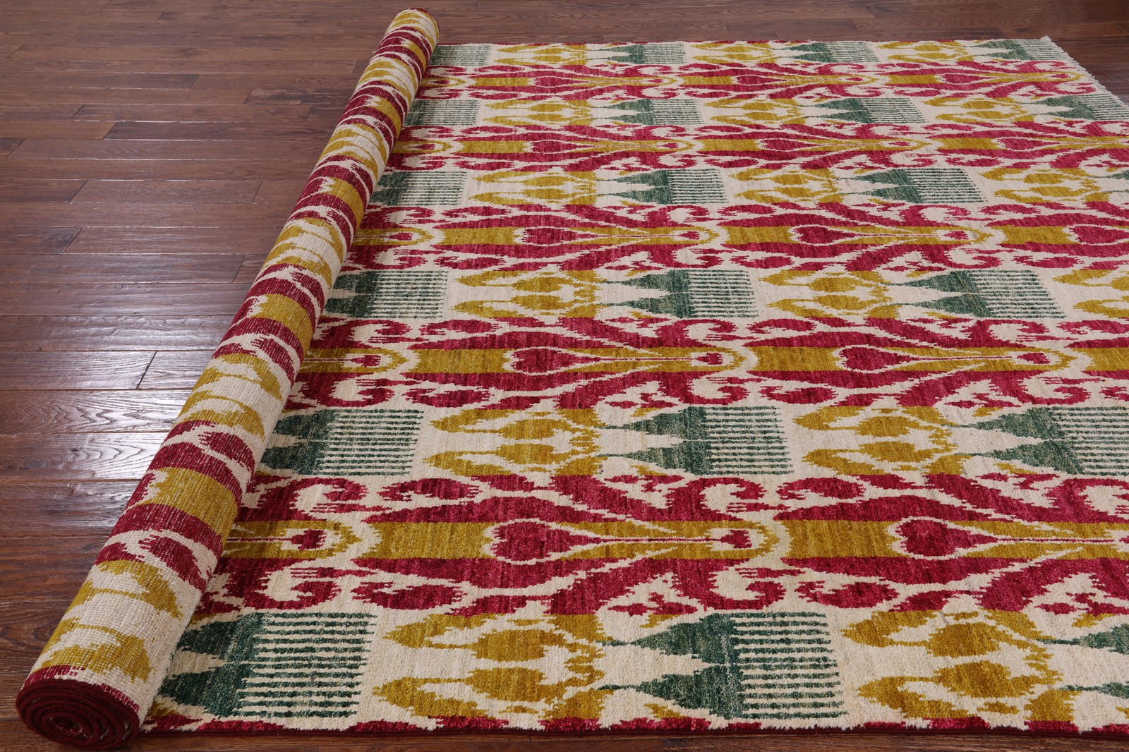 Handmade Ikat Wool Rug 8′ 10″ X 12′ 2″ – P5368