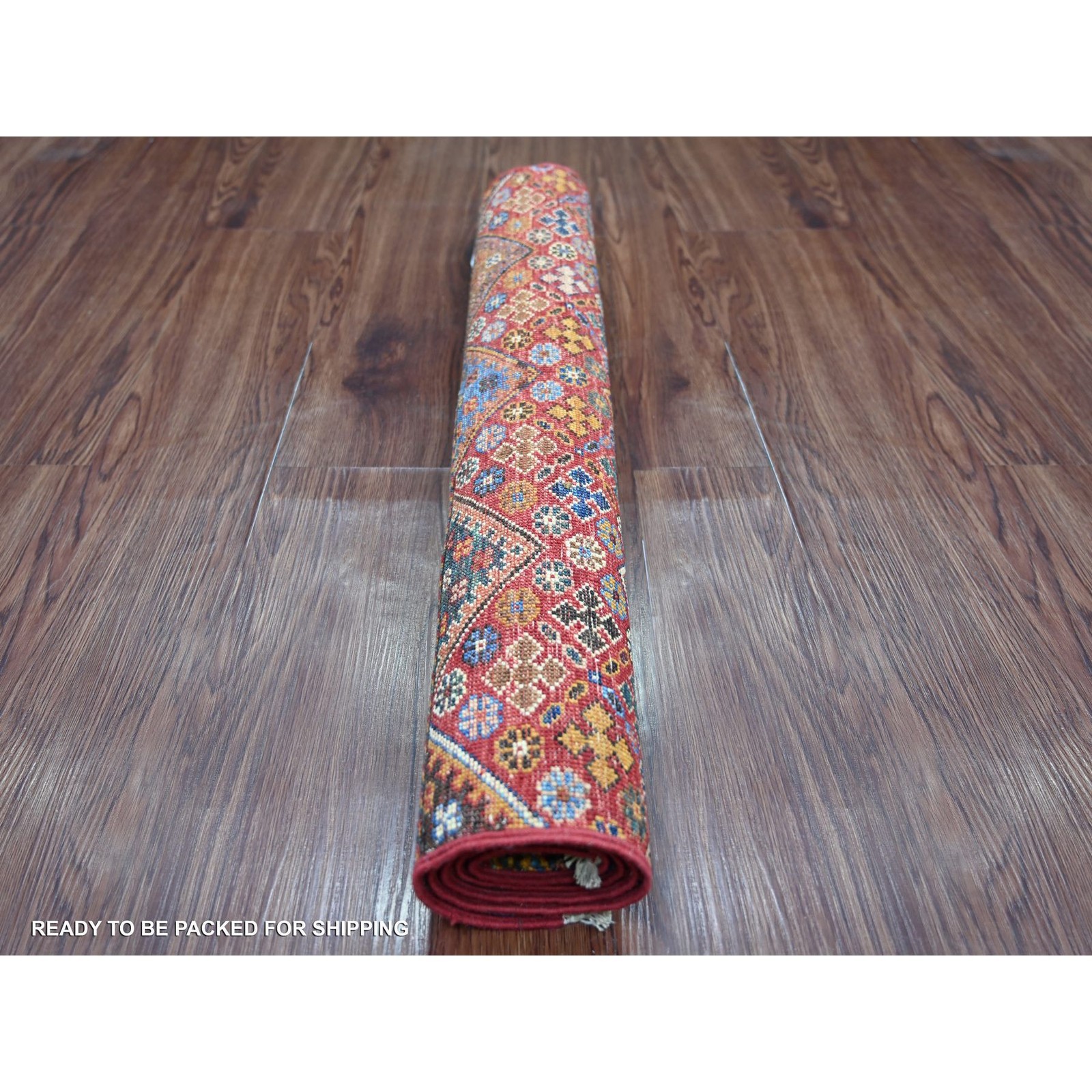 2’8″x4′ Rust Red Afghan Super Kazak Hand Knotted Pure Wool Sample Mat Rug 22065