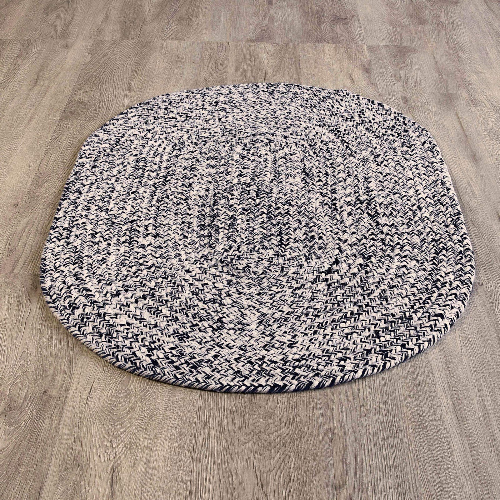 Farmhouse Braided Rug Cotton Kitchen Reversible Carpet, Black & White, 2′ X 3…