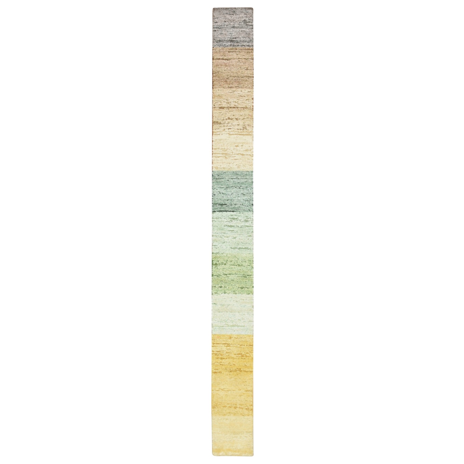 1′ x 11’2″ Colorful for Custom Orders Wool & Silk Hand Knotted Runner Rug R75669