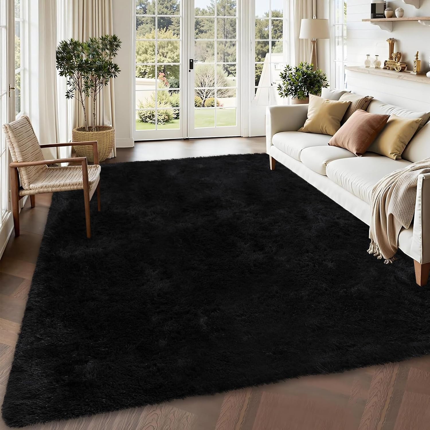 Cozy 4’X6′ Non-Slip Tie-Dyed Fluffy Rug for Kids’ Room & Nursery Decor