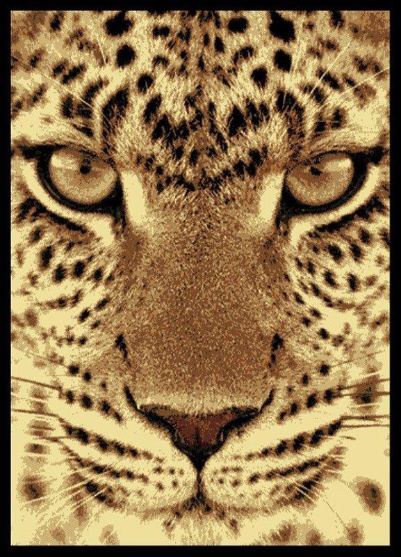 Safari Black Leopard Carpet 5×8 Cheetah Animals Area Rug : Actual 5′ 3″ x 7′ 2″