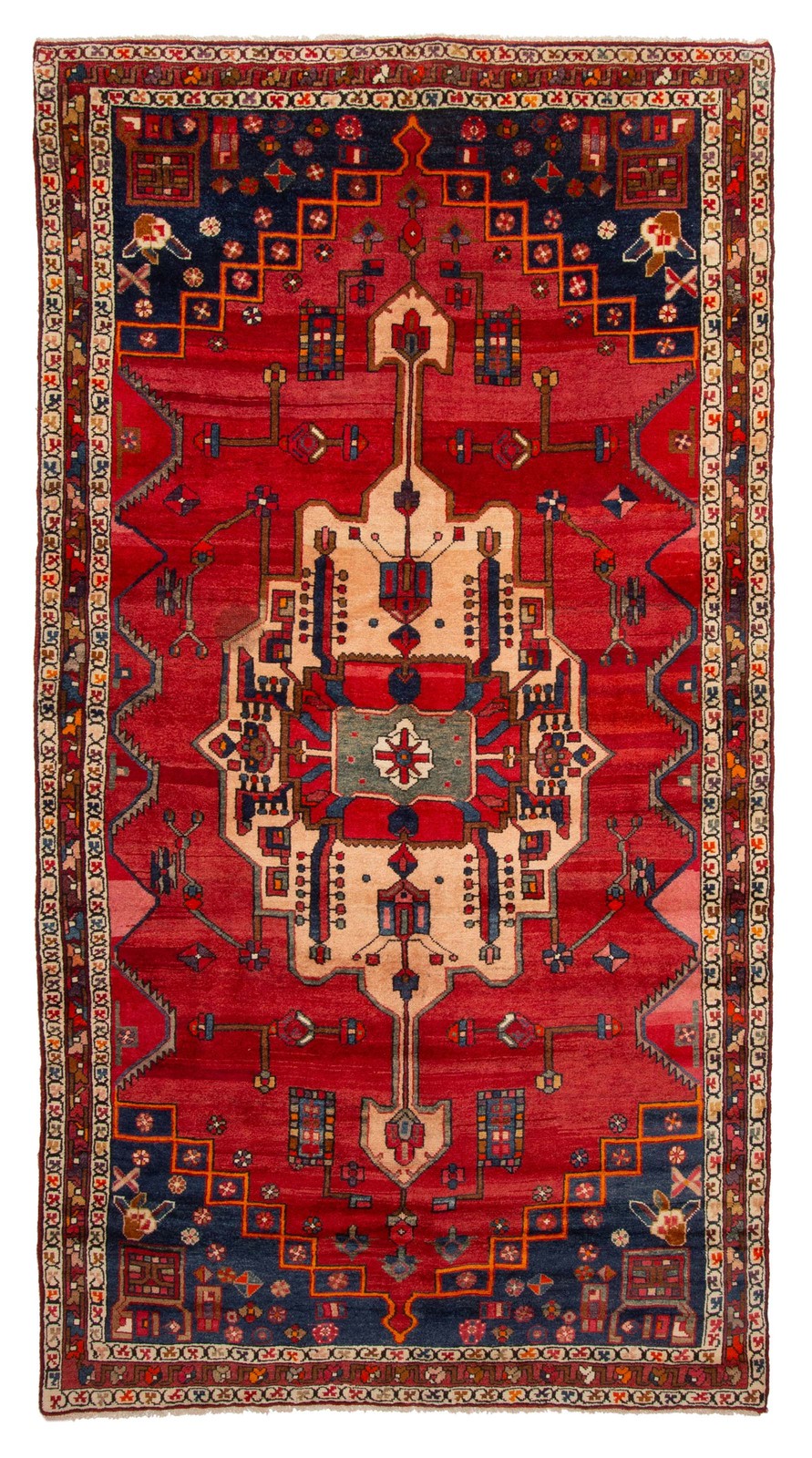 Vintage 5’9″ x 11’0″ Traditional Hand Knotted Vegetable Dye Wool Area Rug