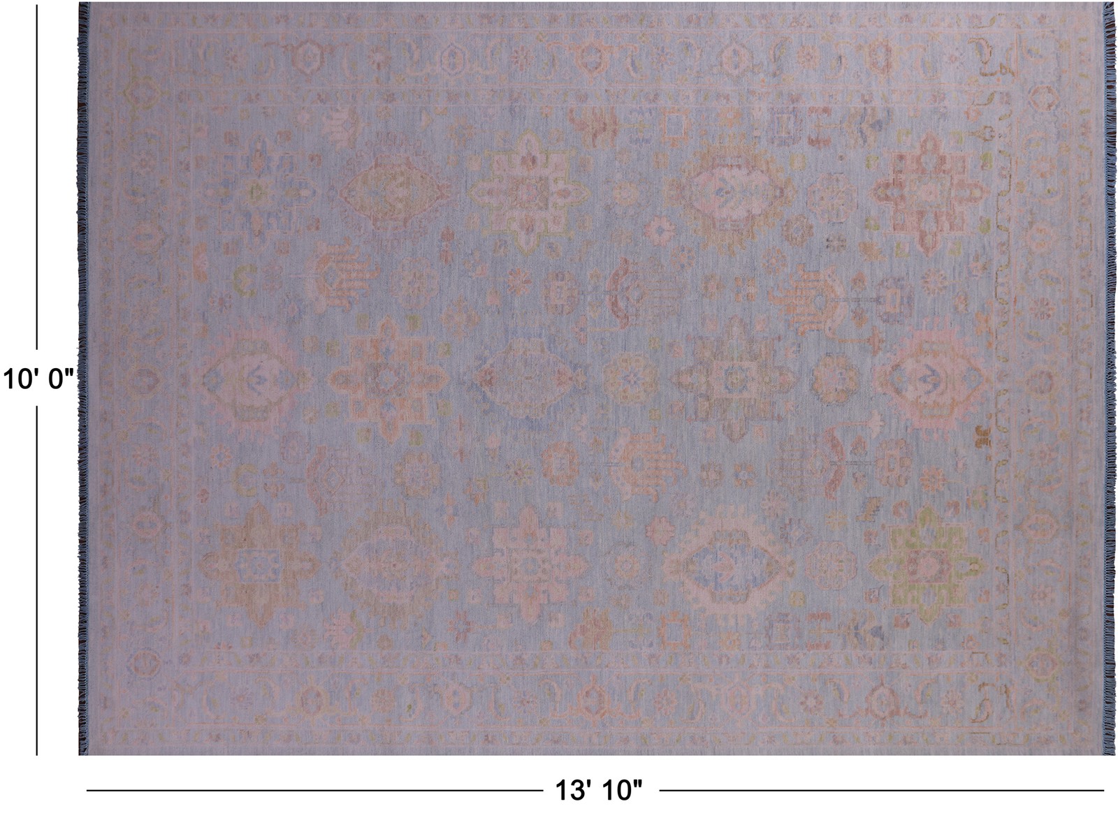 Blue 10′ 0″ X 13′ 10″ Heriz Serapi Handmade Rug – Q22671