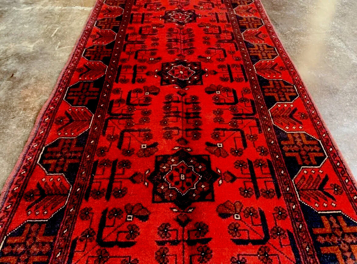 Afghani Wool Area Rug 6 x 3 Ft High Quality Hand Knotted