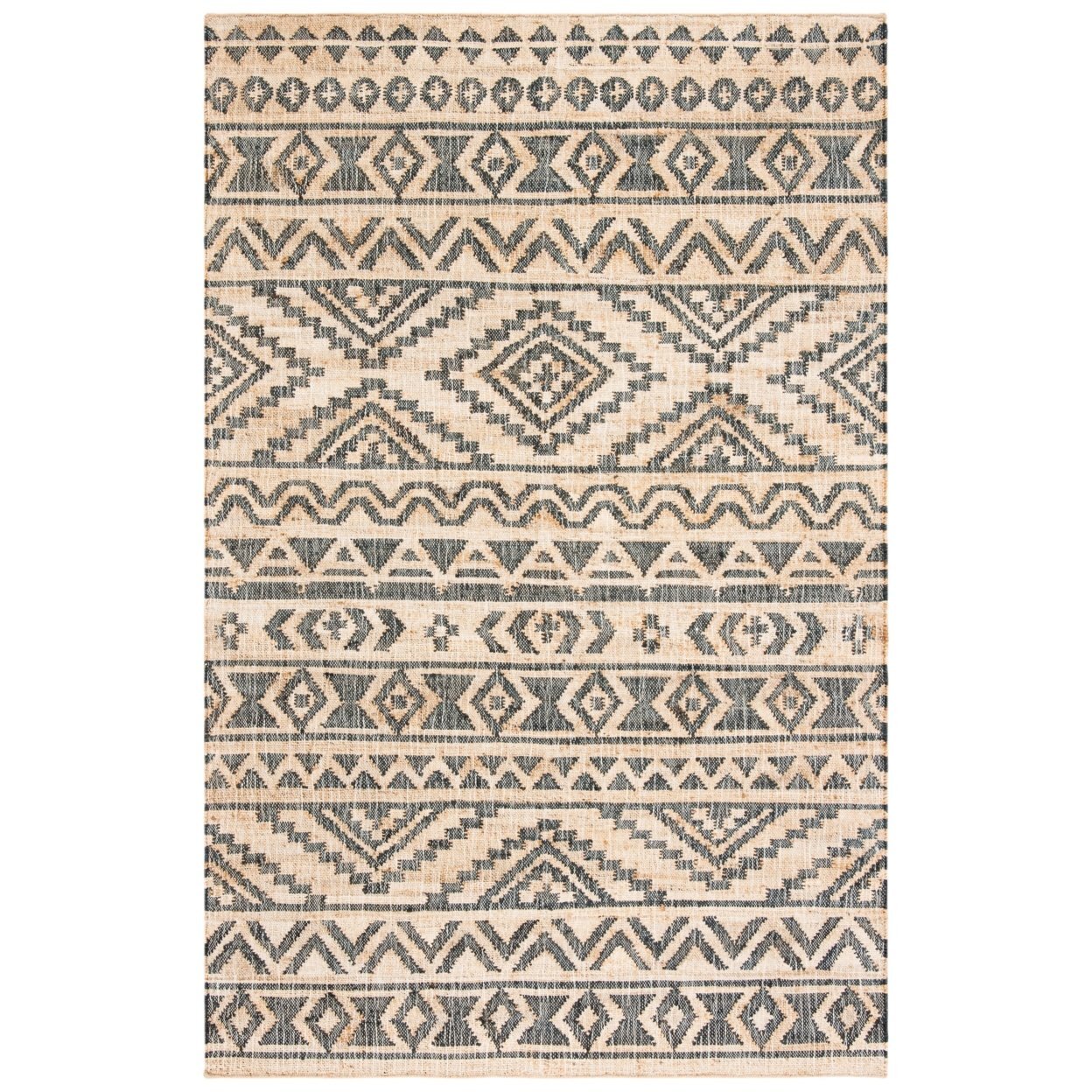 SAFAVIEH Kilim KLM751A Handmade Natural / Charcoal Rug
