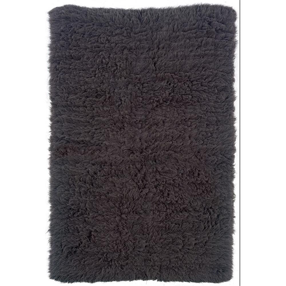 Linon New Flokati Hand Woven Wool 3’6″x5’6″ Rug in Gray