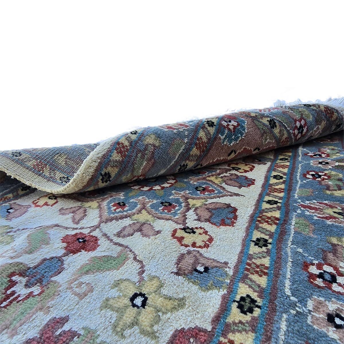 Area Rug Floral Medallion Wool Silk Indoor Hand Knotted Carpet (3.2 x 1.11)’