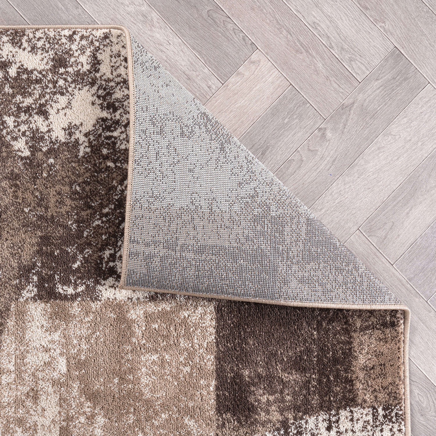 Rugshop Area Rug Abstract Circle Rugs for Living Room Bedroom Carpet Brown Rugs