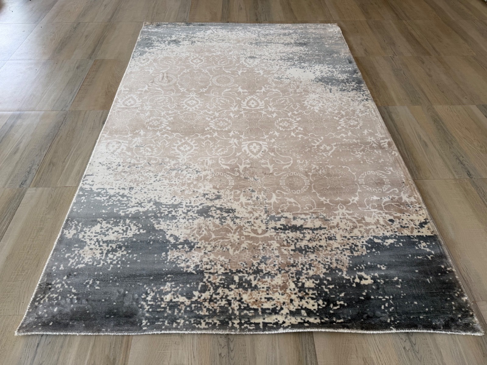 Hand Woven Area Rug Viscose 5 x 8 Contemporary Erased Pattern Home Decor Rug