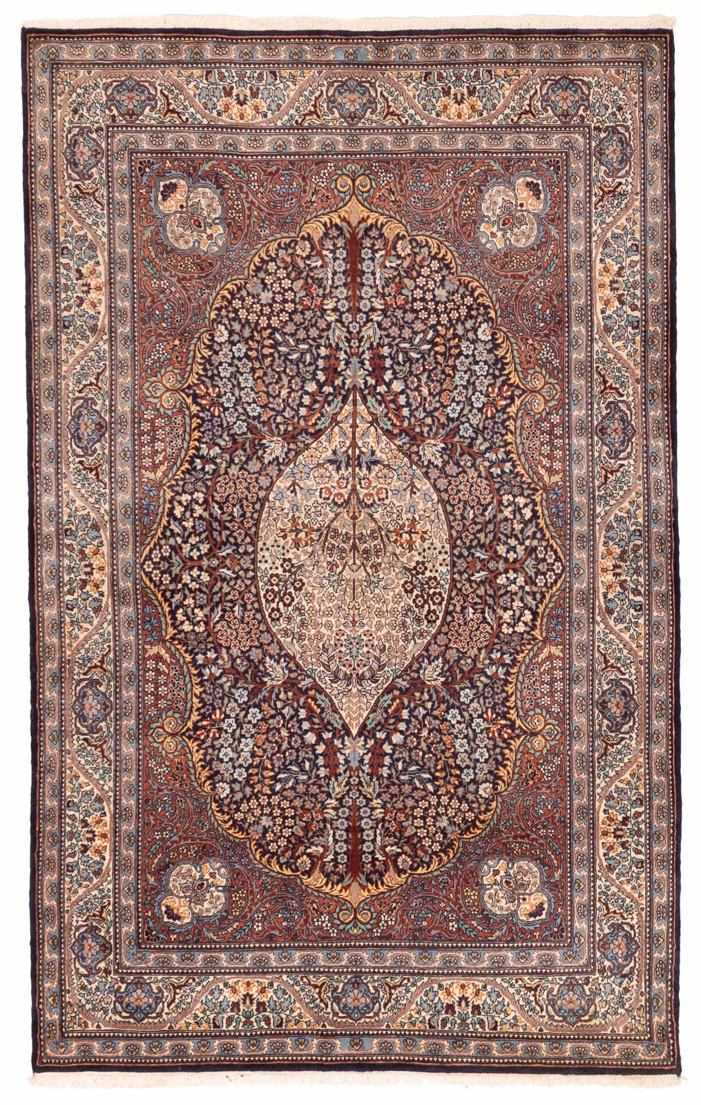 Vintage 4’7″ x 7’4″ Traditional Hand Knotted Vegetable Dye Wool Area Rug