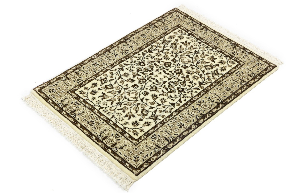 2X3 Hand-Knotted Kirman Rug Floral Wool Oriental Carpet Small Entryway Decor