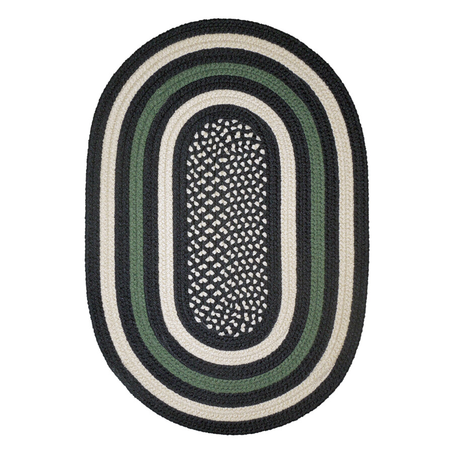 HERO MILITARY GREEN COUNTRY BRAIDED AREA RUG BY COLONIAL RUG– MANY SIZES!!