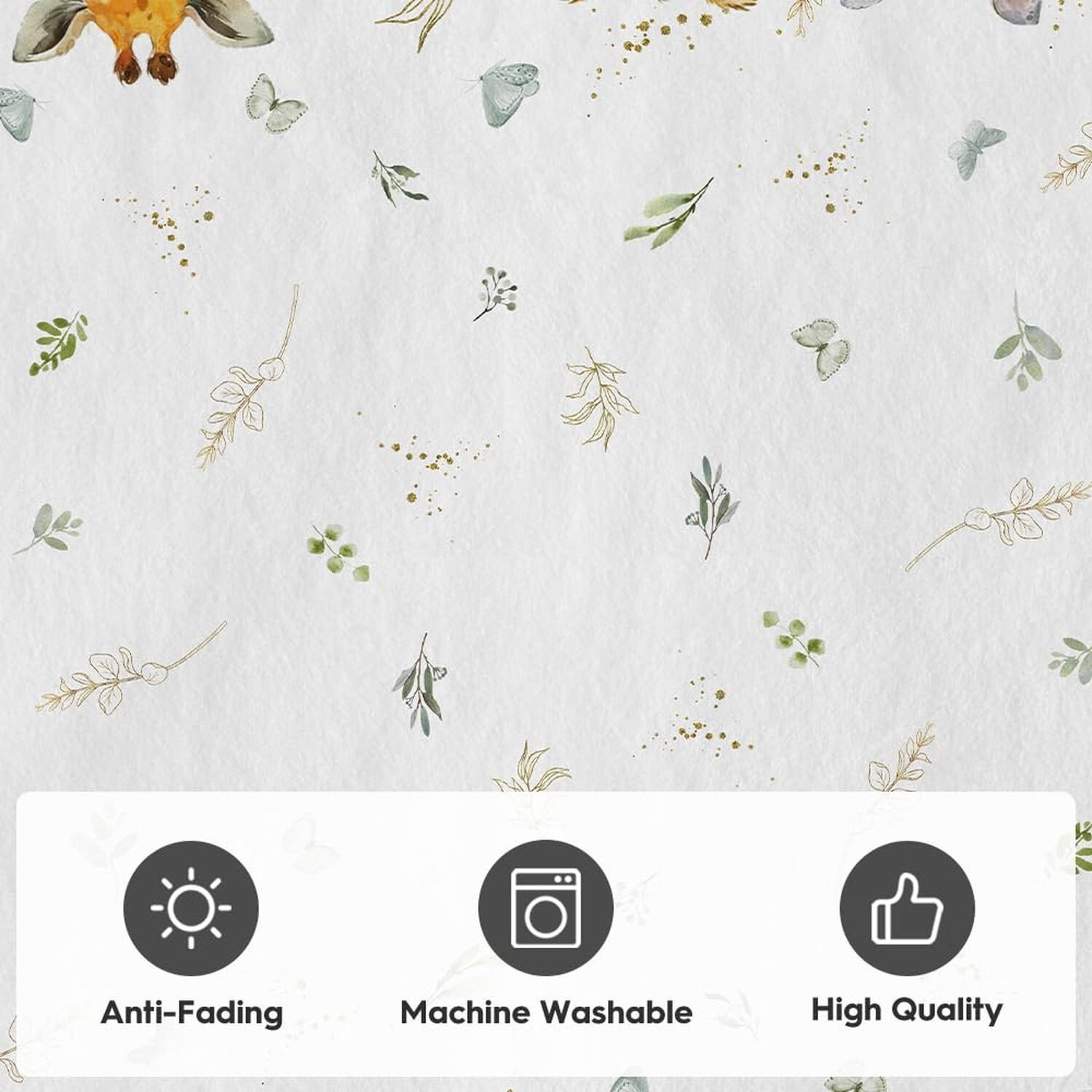 Artoid Mode Animals Elephant Giraffe Baby Shower Area Rug, Spring Birthday Ho…