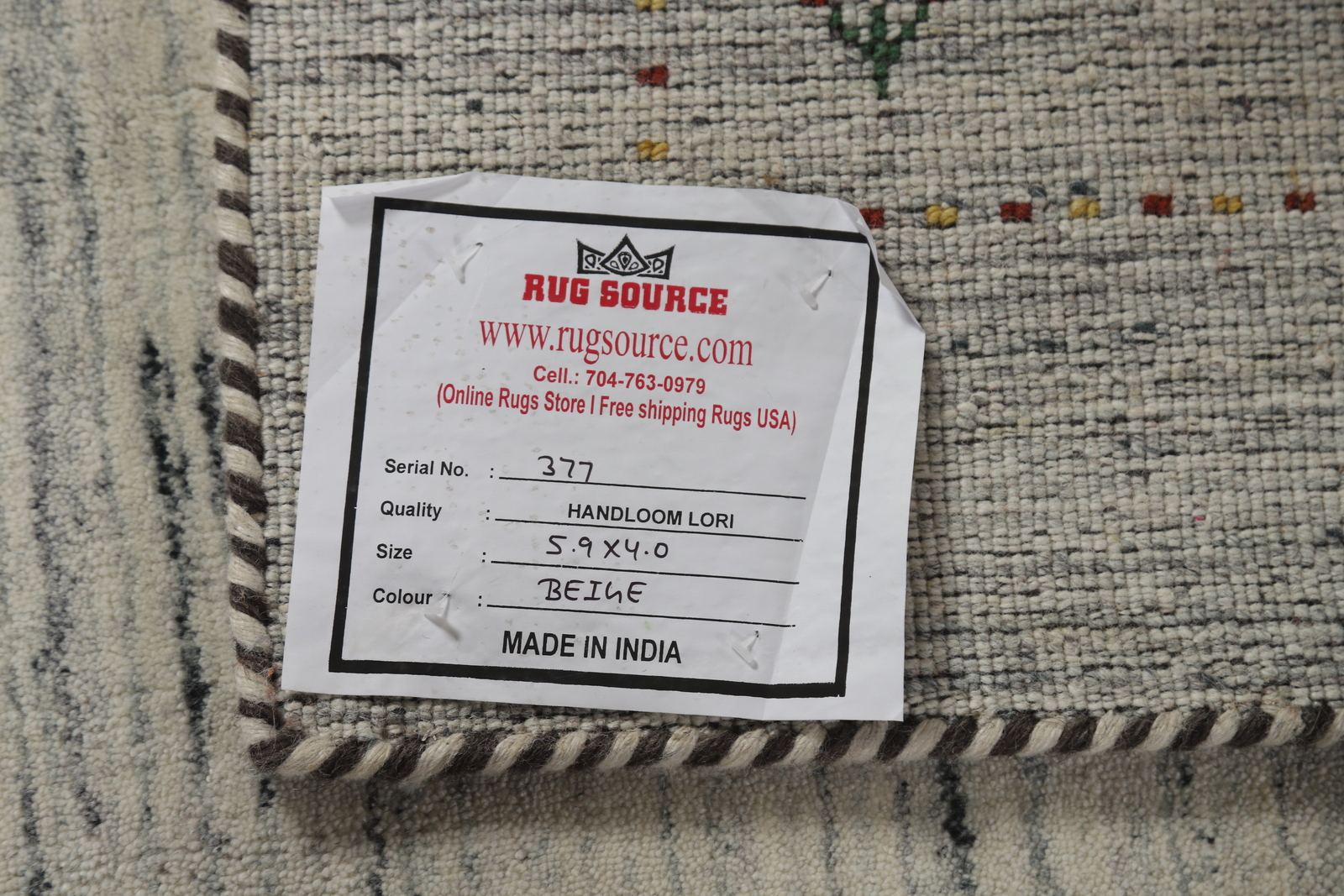 High-quality Ivory Hand-woven Wool Rug Durable Gabbeh Rug 4×6 ft