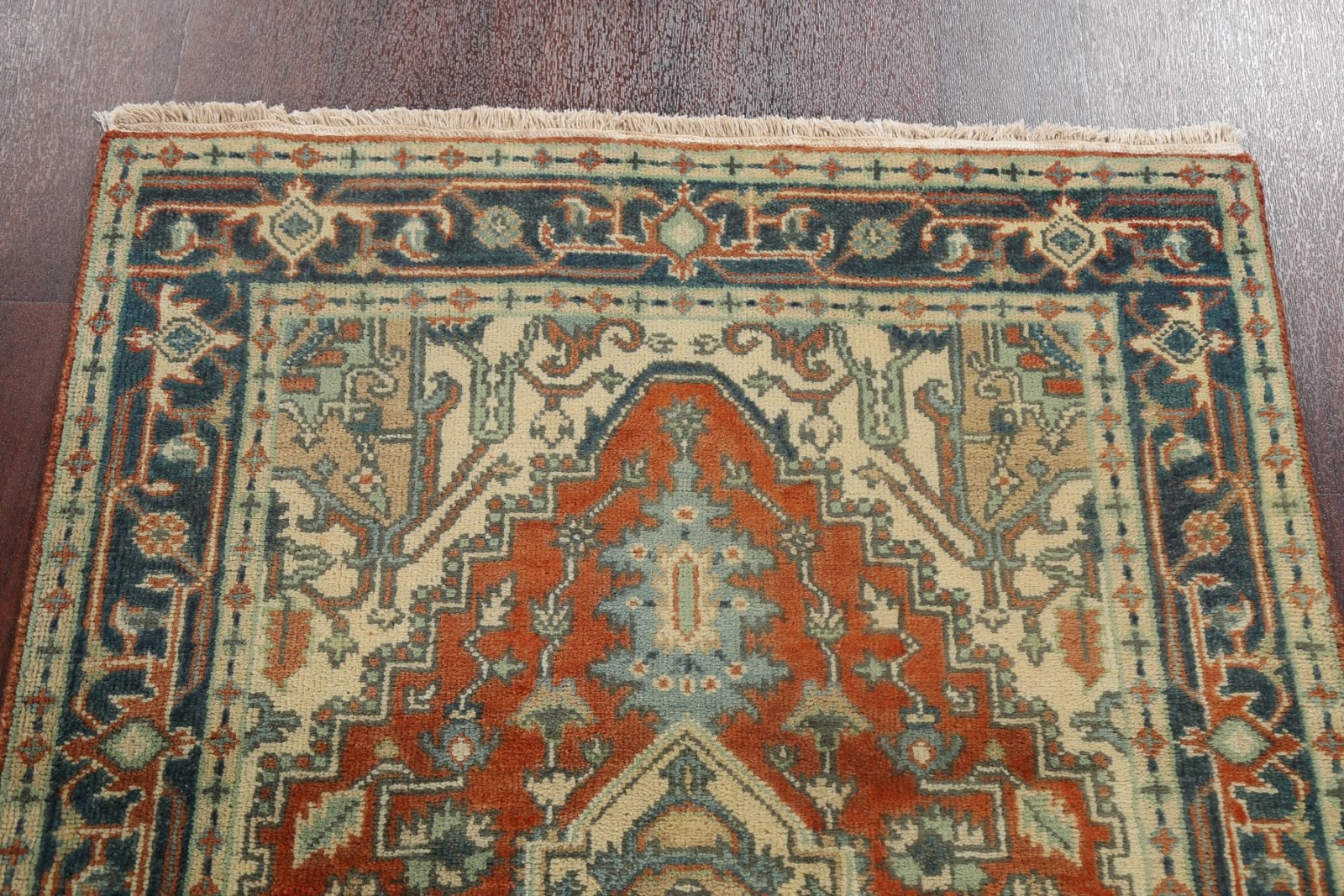 Traditional Style Oriental Accent Rug 3×5 Hand-knotted Wool Geometric Pattern