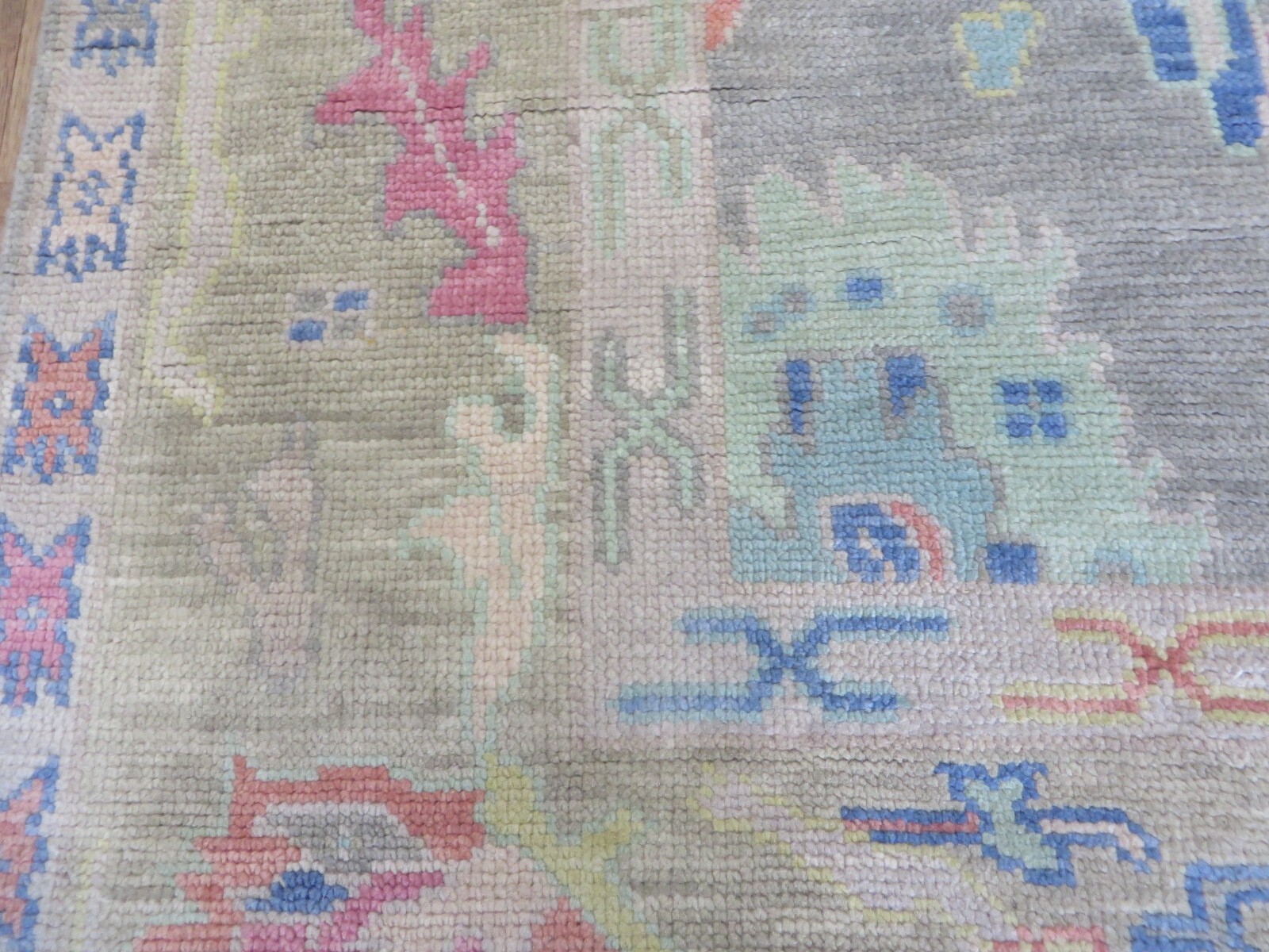 6 x 8’10 Hand Knotted Gray Colorful Modern Oushak Oriental Rug G15602