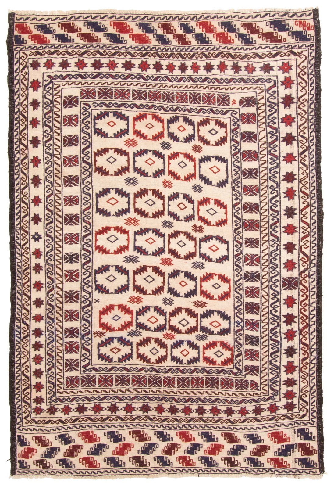 Vintage 4’4″ x 6’6″ Traditional Wool Hand Woven Oriental Area Rug