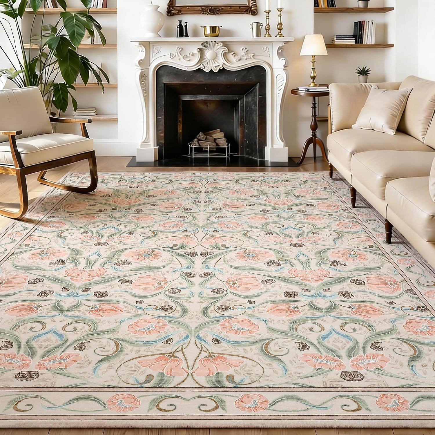 Boho Vintage Washable Area Rug Non Slip Living Dining Bedroom Entryway Kitchen