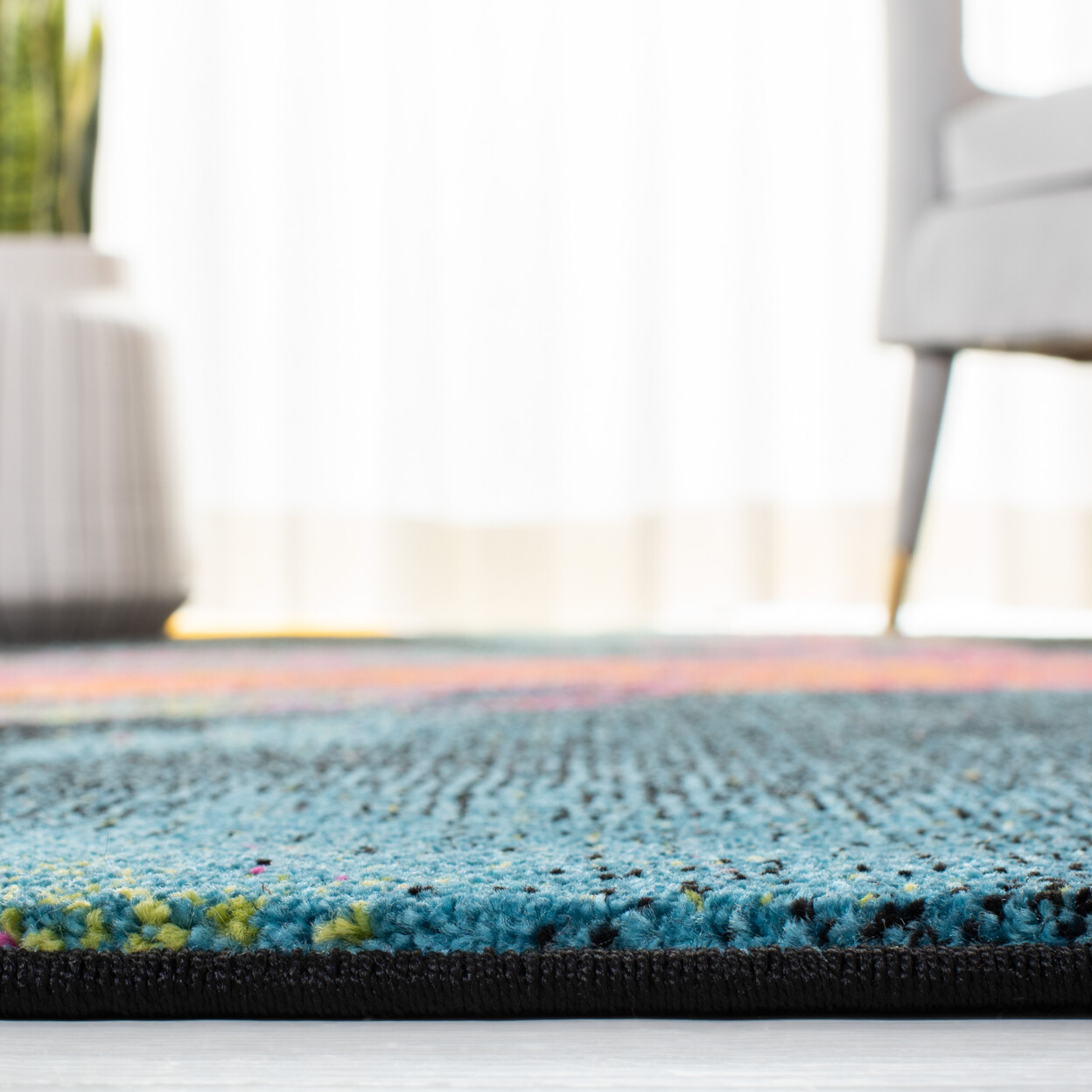 SAFAVIEH Galaxy Collection GAL117N Blue / Orange Rug