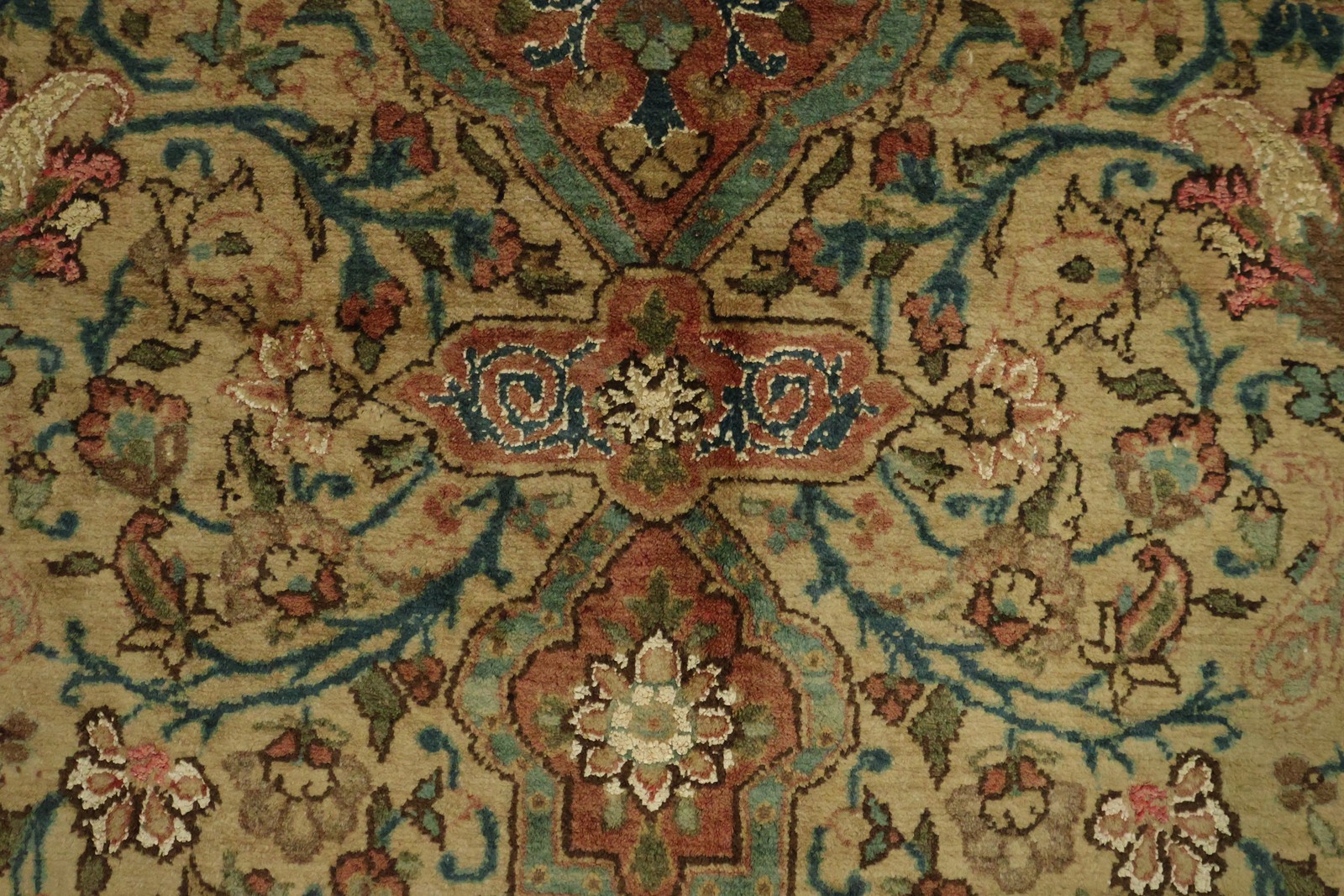 Wool & Silk Hand-Knotted Medallion Rug 5×9 Elegant Floral Traditional Carpet