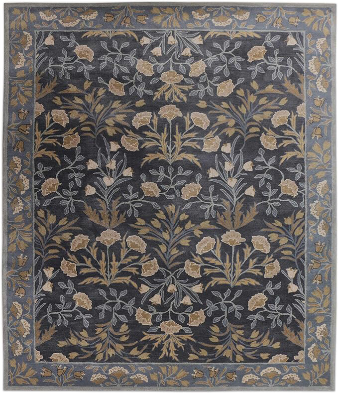 New Floral Traditional Hand Tufted Handmade Blue Woolen Area Rug & Carpet