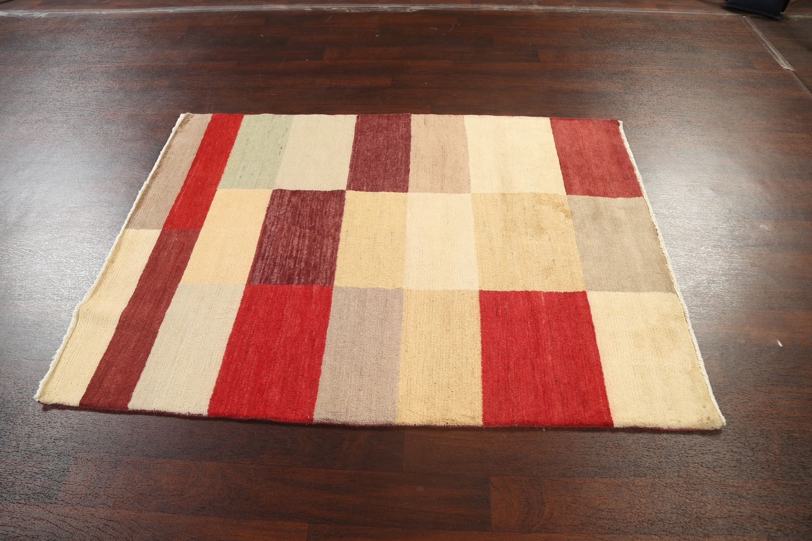 Modern Gabbeh Kashkoli Oriental Area Rug Hand-knotted Checkered Foyer Carpet 4×6
