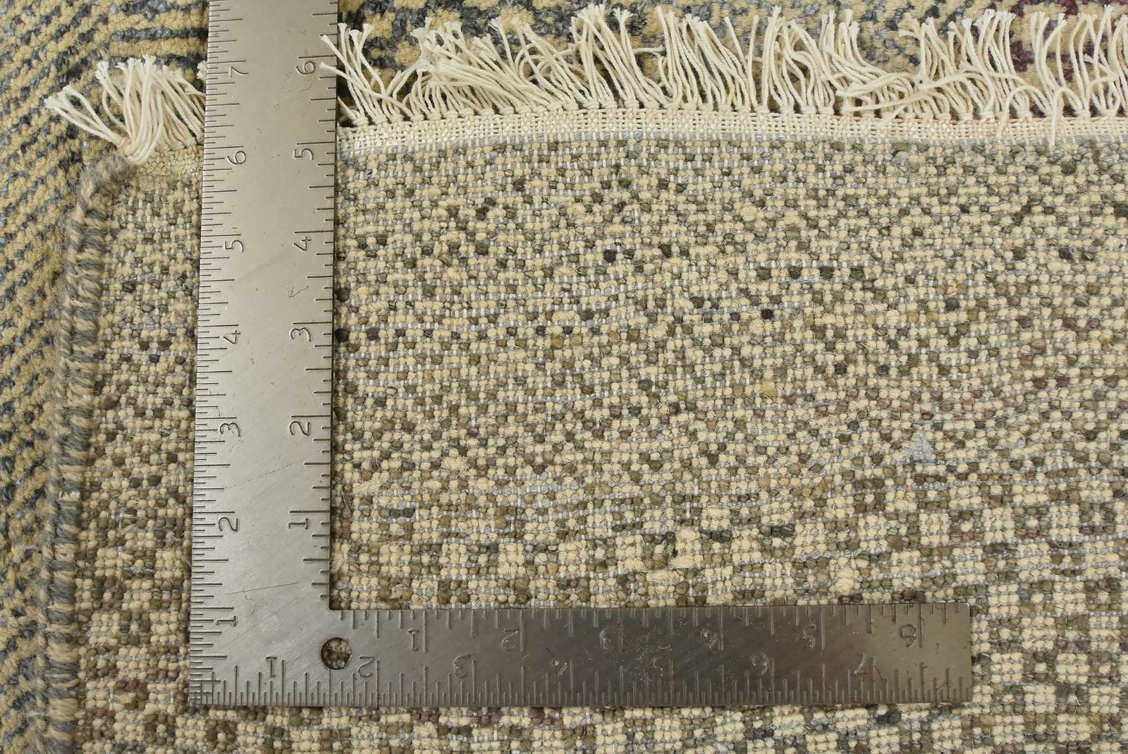 Fine Contemporary Rug 8’2” x 10’4” Beige Gray Wool Hand-Knotted Carpet
