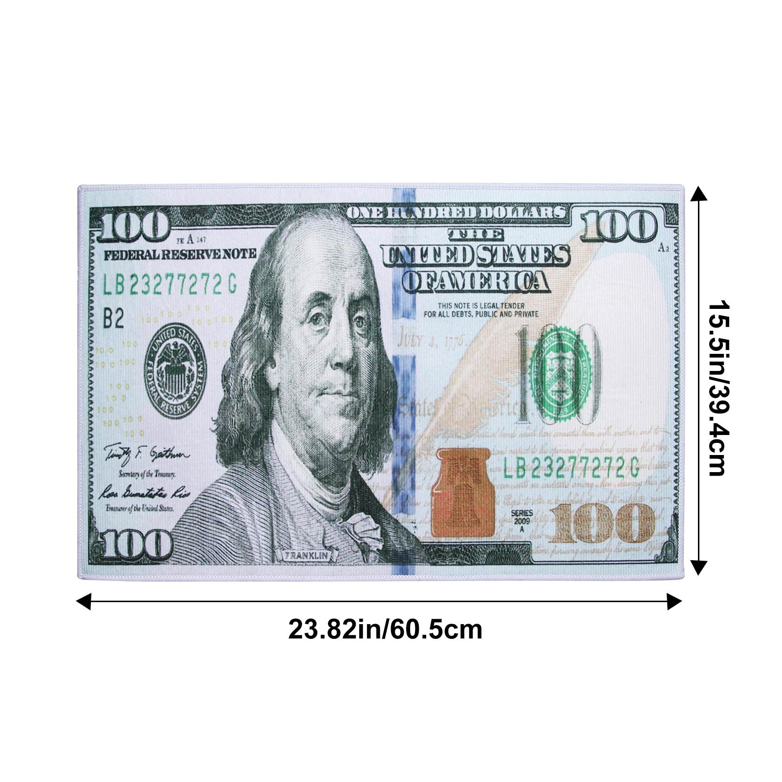 100 Dollar Bill Money Area Rug Carpet Floor Mat Home Decoration 23.8×15.9″ NEW