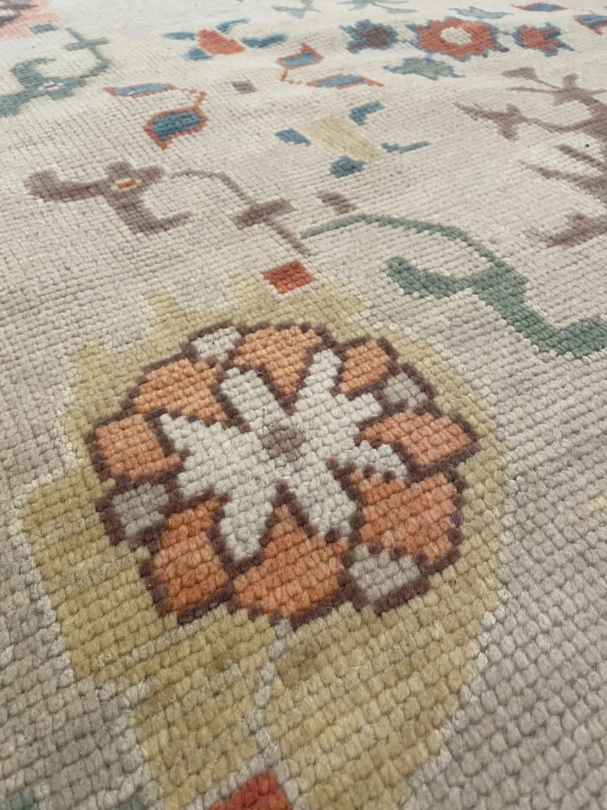 Vintage Style Turkish Oushak Hand Knotted Wool Area Rug 8×11 9×12 10×14 12×15 ft
