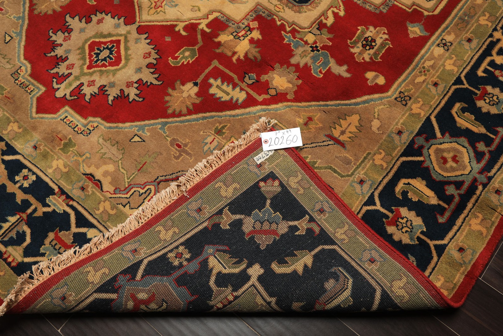 Kalaty 7’11″x9’9″ Hand Knotted Wool Red Indo Herizz Plush Pile Velvety soft Rug
