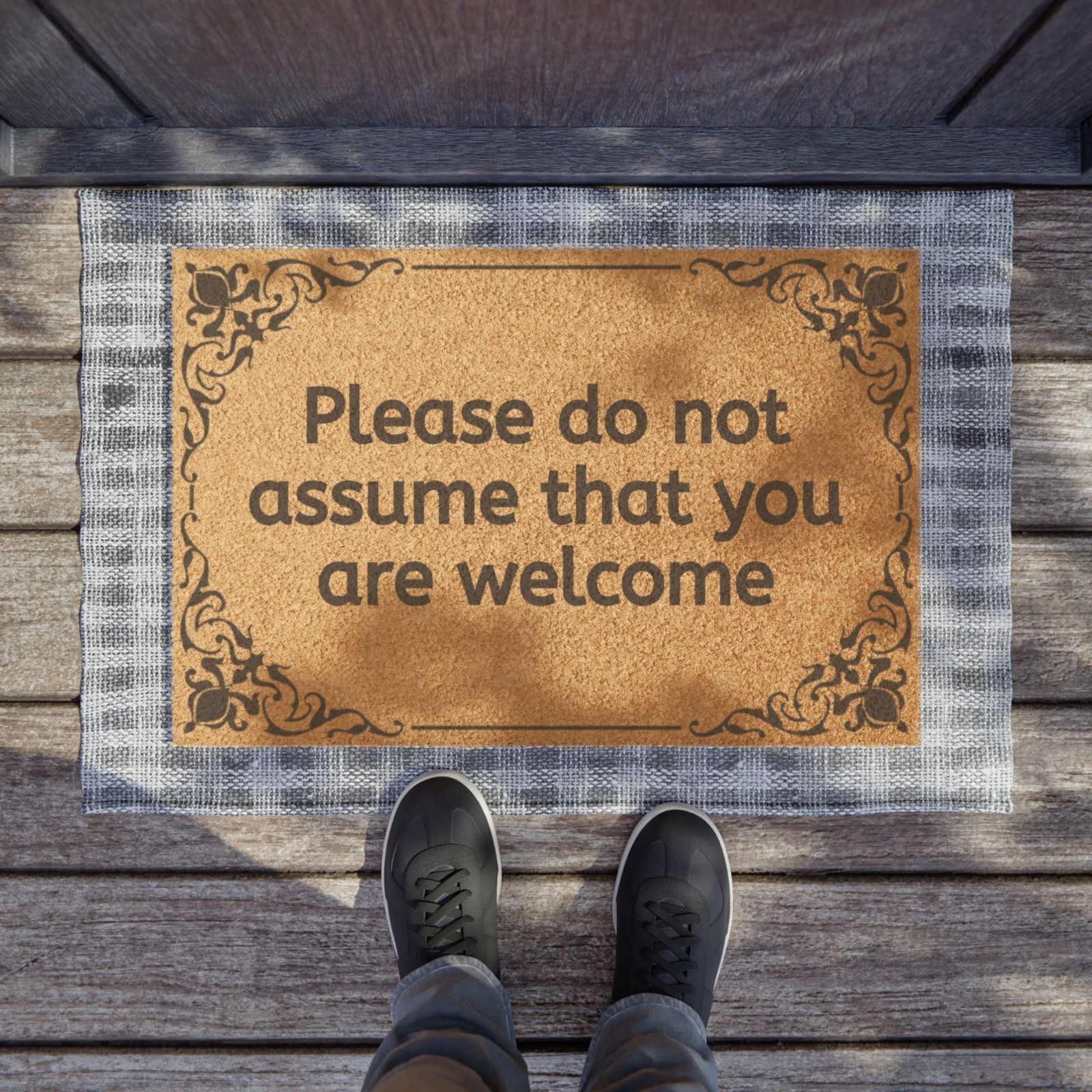 Do not assume that you are welcome Doormat | Coir Welcome Mat, Funny Door Rug
